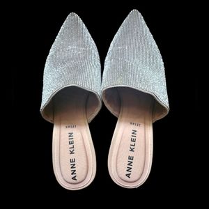 Anne Klein Diamond Studded Mules